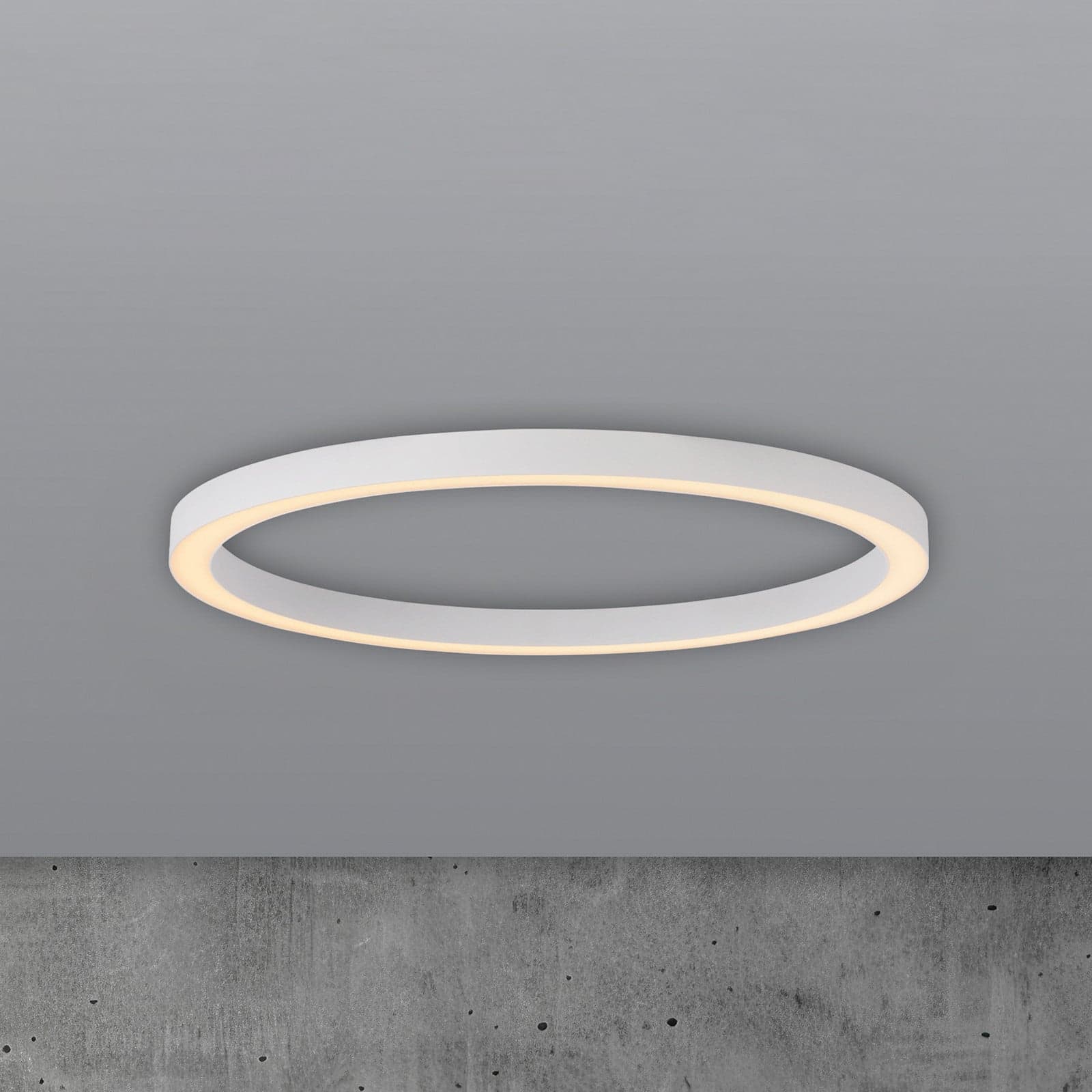 Lines LED-kattovalaisin, Ø70 cm, valkoinen, CCT-kaukosäädin – PURE - Olohuone - Moderni - Metalli - Pyöreä – Pure