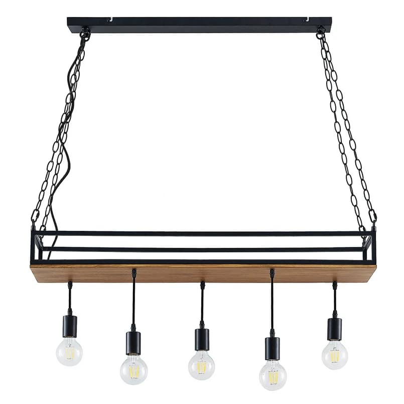 Lindby - Kirista 5 riippuvalaisin Wood/Black – Lindby