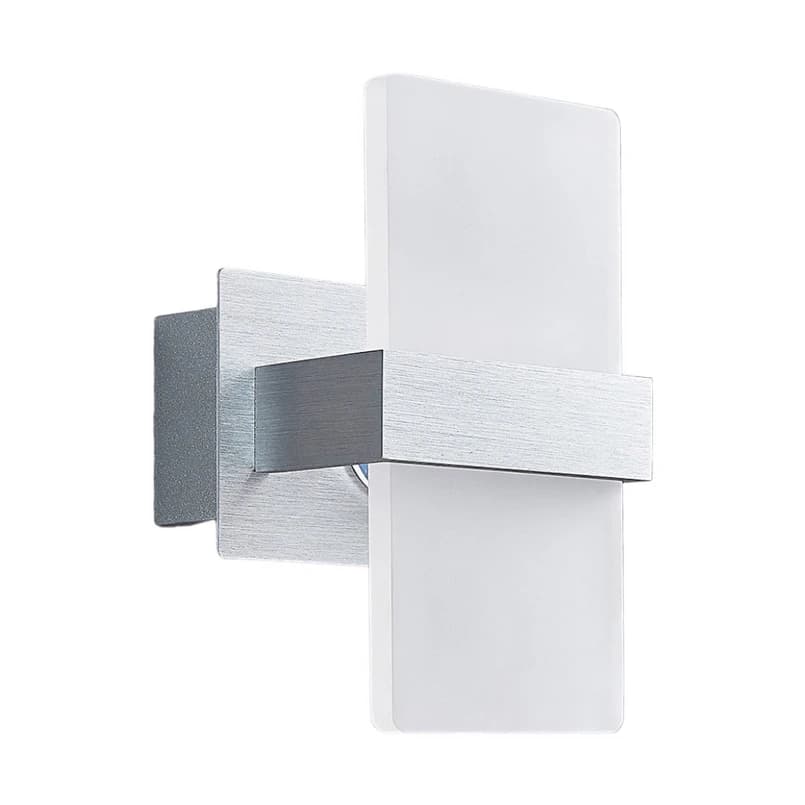 Lindby - LED-seinävalaisin Yorick, 18 cm, alumiini/valkoinen, kytkimellä – Lindby