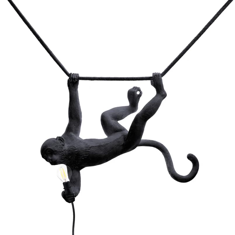 SELETTI - Monkey Swing Ulko Riippuvalaisin Musta – SELETTI