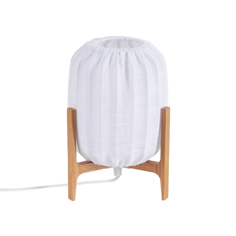 Watt & Veke - Prisma-pöytälamppu, tammi/valkoinen, 24 cm, puu – – Watt & Veke