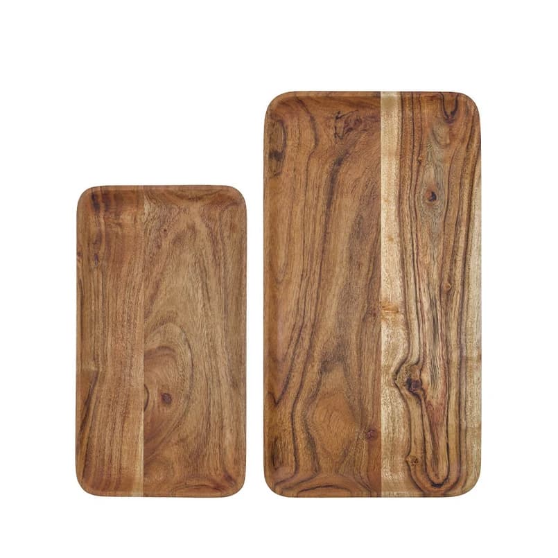 House Doctor - Wood-tarjotin, 2 kpl, 33 x 18 & 43 x 23 cm, luonnonväri – House Doctor