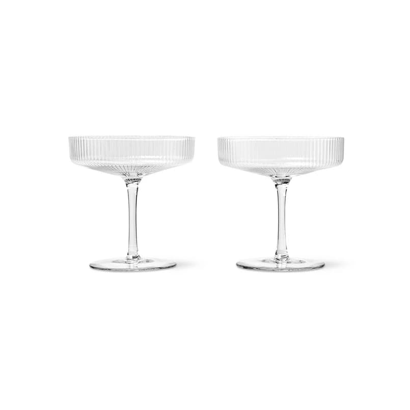 ferm LIVING - Ripple Champagne Saucers Set of 2 Clear – ferm LIVING