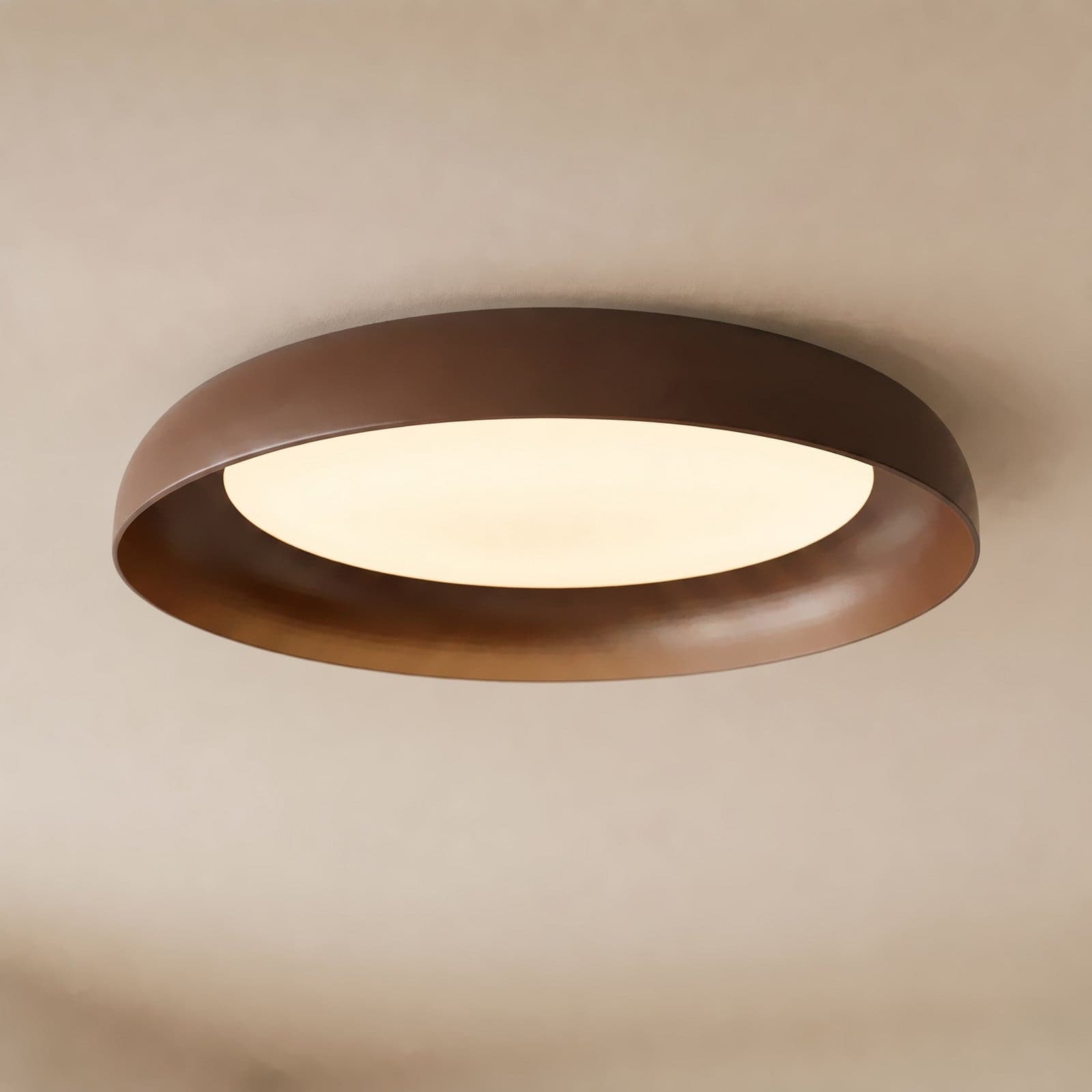 Florie LED-kattovalaisin, ruskea, metalli, Ø 40 cm – Lindby - Olohuone - Moderni - Muovi - Plafondi – Lindby