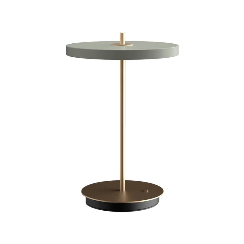 UMAGE - Asteria Move LED-akkukäyttöinen pöytälamppu, oliivi/messinki, 31 cm – UMAGE