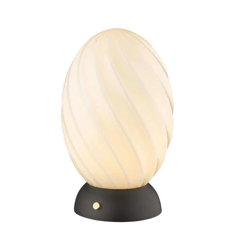 Halo Design - Twist Oval Pöytävalaisin Opal/Black – Halo Design