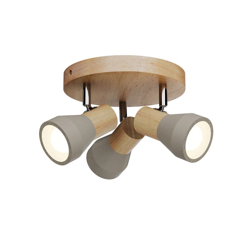 Lindby - Filiz Round Kattovalaisin Concrete/Wood – Lindby