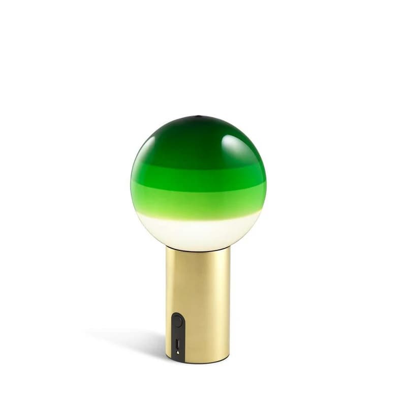 MARSET - Dipping Light LED-akkuinen pöytävalaisin, vihreä/messinki – MARSET
