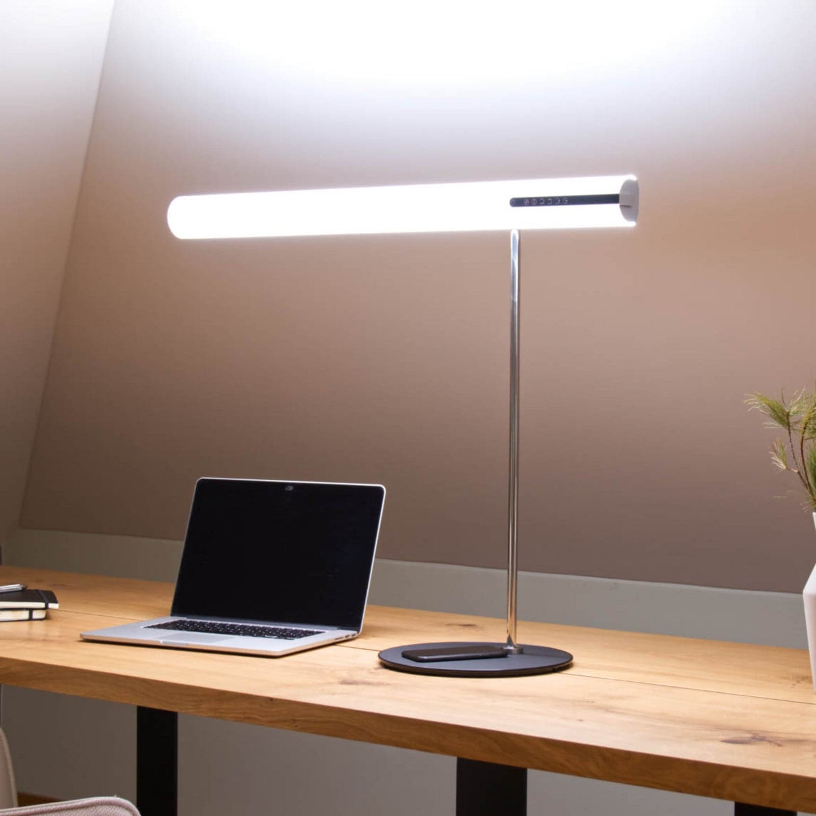 Yksi LED-pöytävalaisin, hopea One HEAVN - Työhuone / toimisto - Design - Metalli - Yksilamppuinen – HEAVN