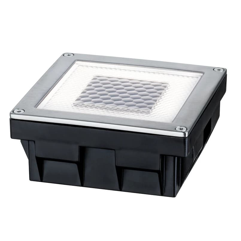 Paulmann - Cube Solar LED Maahanupotettava Spotti IP67 Stainless Steel/Clear – Paulmann
