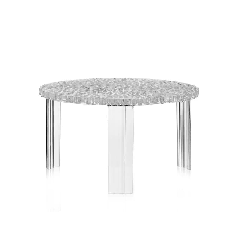 Kartell - T-Table pöytä, korkeus 28 cm, Ø 50 cm, läpinäkyvä – Kartell