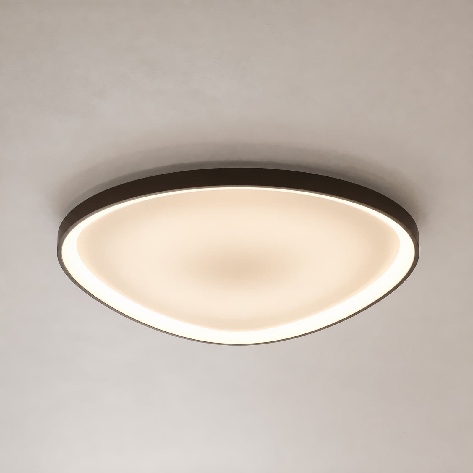 Asken LED-kattovalaisin, 61 cm, ruskea, CCT, himmennettävä – Lucande - Olohuone - Moderni - Alumiini - Plafondi – Lucande