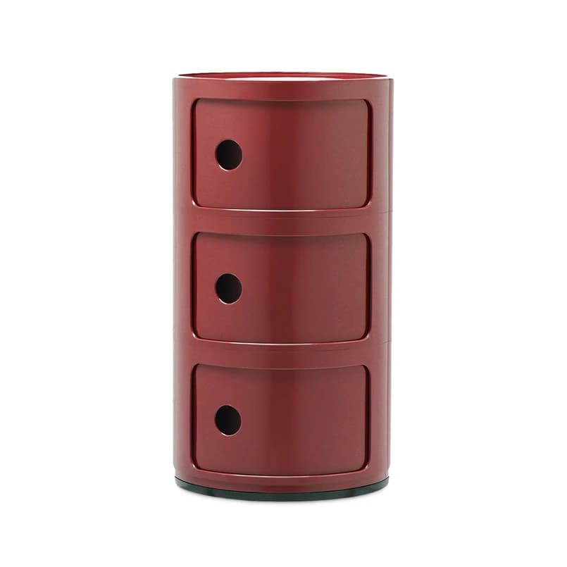 Kartell - Componibili 3 Sivupöytä Burgundy – Kartell