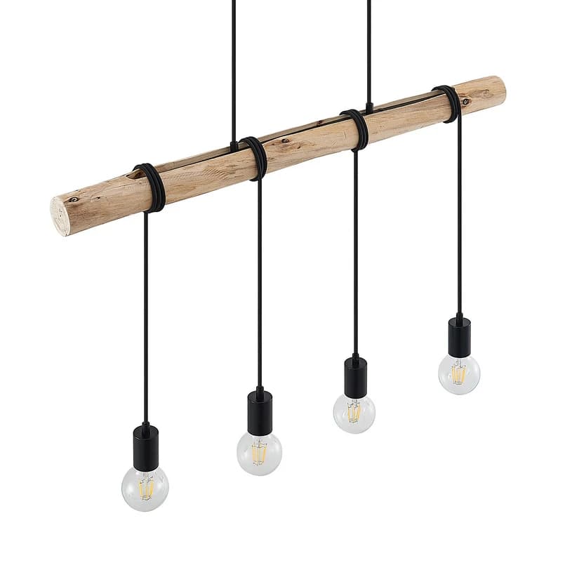 Lindby - Ferris 4 Riippuvalaisin Wood/Black – Lindby