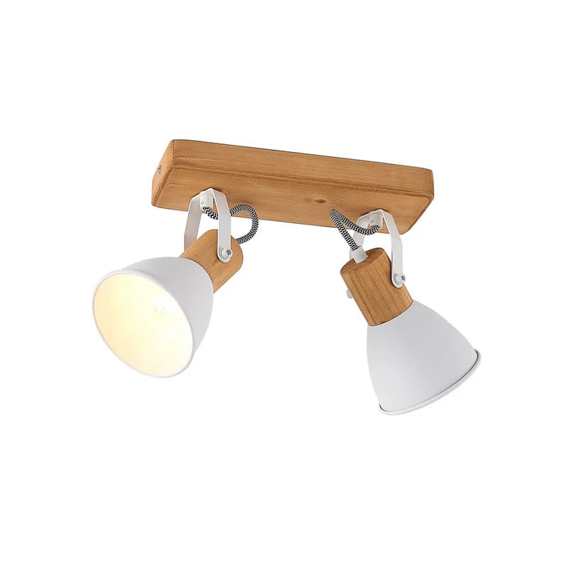 Lindby - Merela 2 Kattovalaisin Wood/White – Lindby