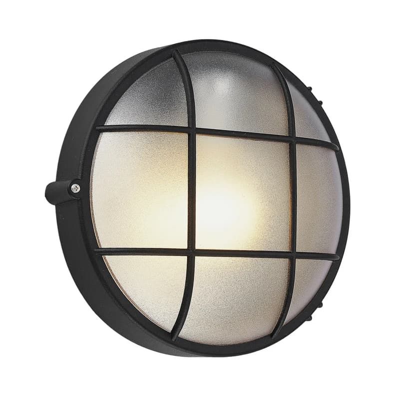 Lindby - Alisha Round Ulko Seinävalaisin Black – Lindby