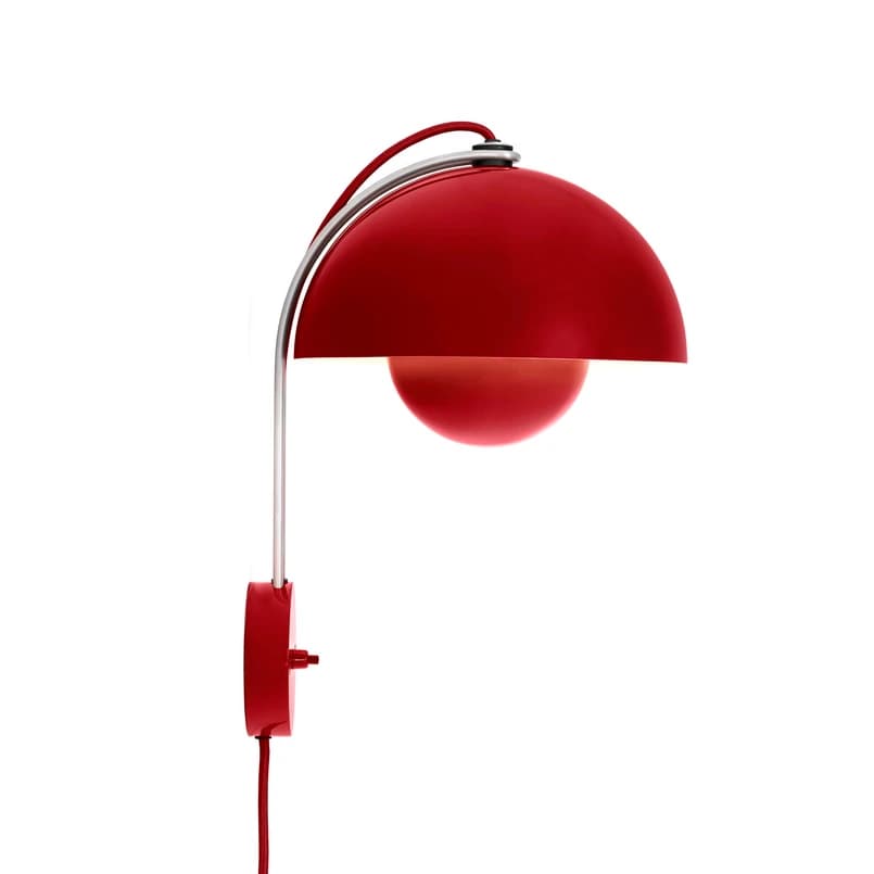 &Tradition - Flowerpot VP8 seinävalaisin, pistoke, punainen – &Tradition