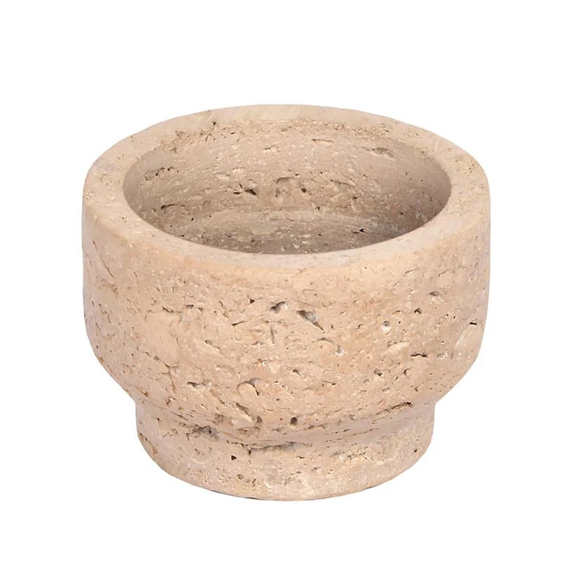 Uyuni Lighting - Travertine Kynttilänjalka 8x5 cm Desert Beige – Uyuni Lighting