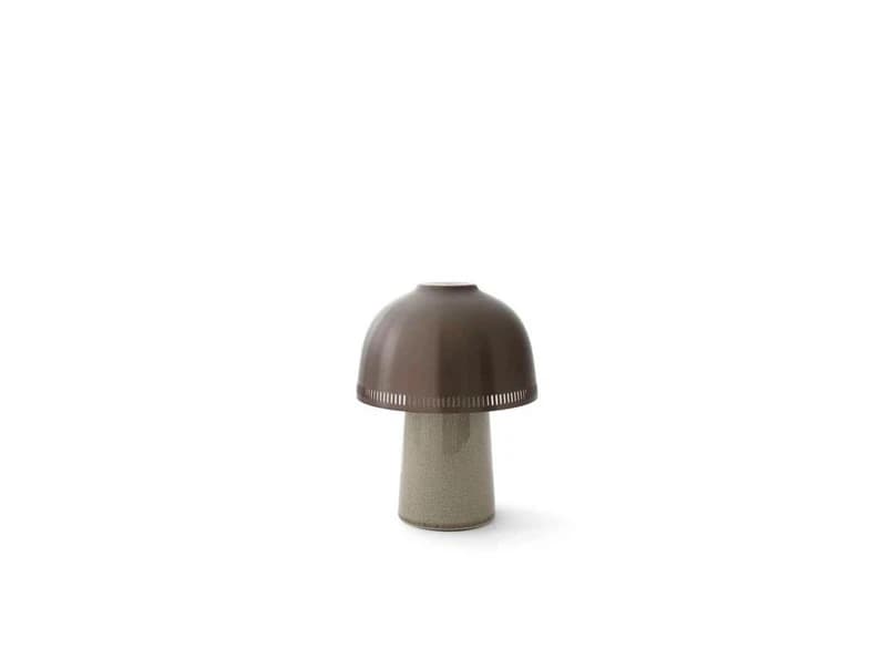 &Tradition - Raku SH8 akkukäyttöinen pöytävalaisin Beige Grey/Bronzed – &Tradition
