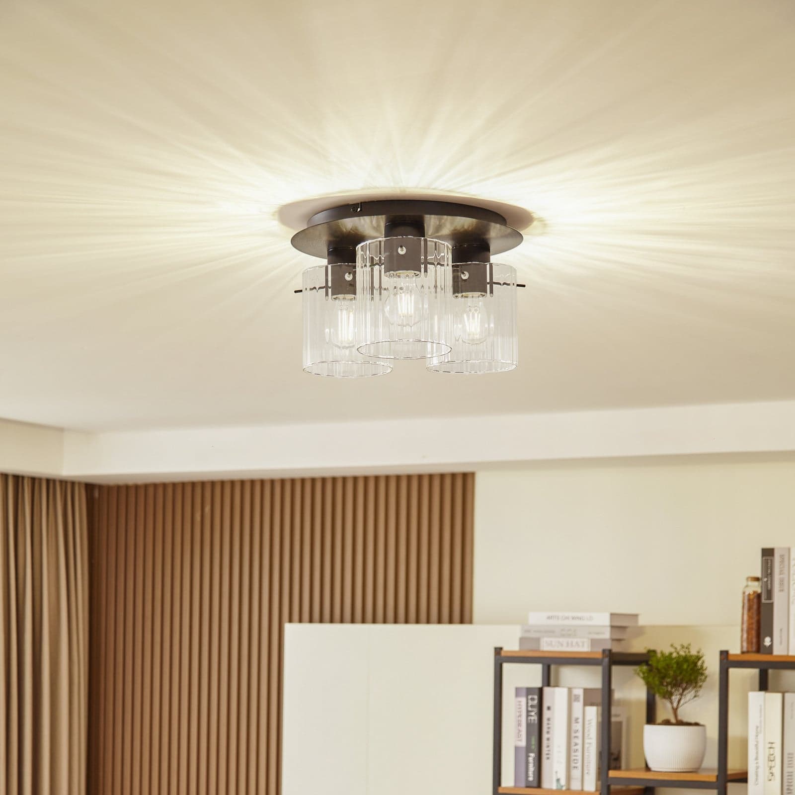 Eirian 3 Kattovalaisin Clear/Black - Lucande - Olohuone - Moderni - Metalli - Monilamppuinen – Lucande