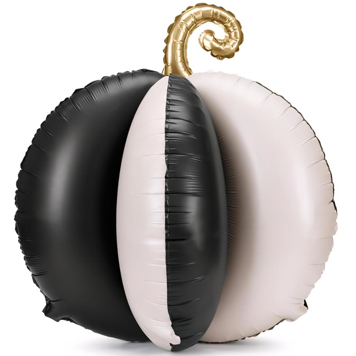 Foliopallo - Seisova Musta & Kermainen Kurpitsa, 58 cm – PartyDeco