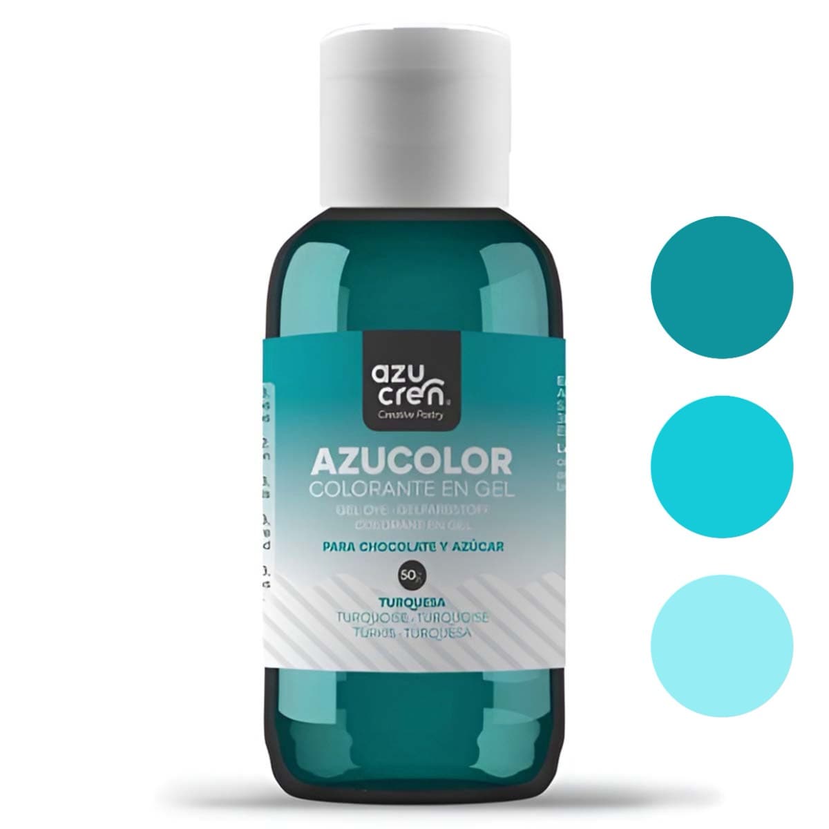 Elintarvikegeeliväri – Turkoosi, 50 g Azucolor – Azucren