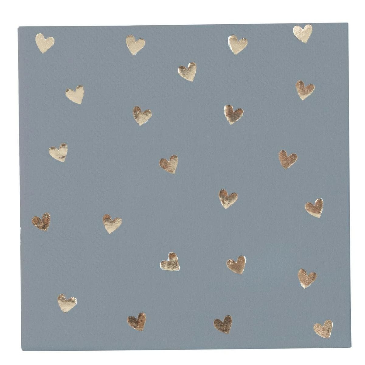 Servetit - Sydän, taivaansininen ja kultainen, 24x24 cm, 20 kpl