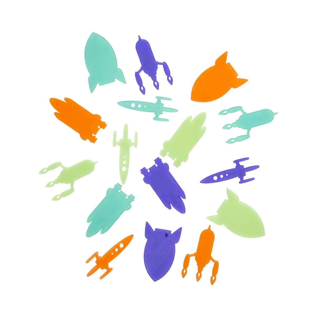 Pimeässä hohtavat koristeet - Avaruus, 16 kpl