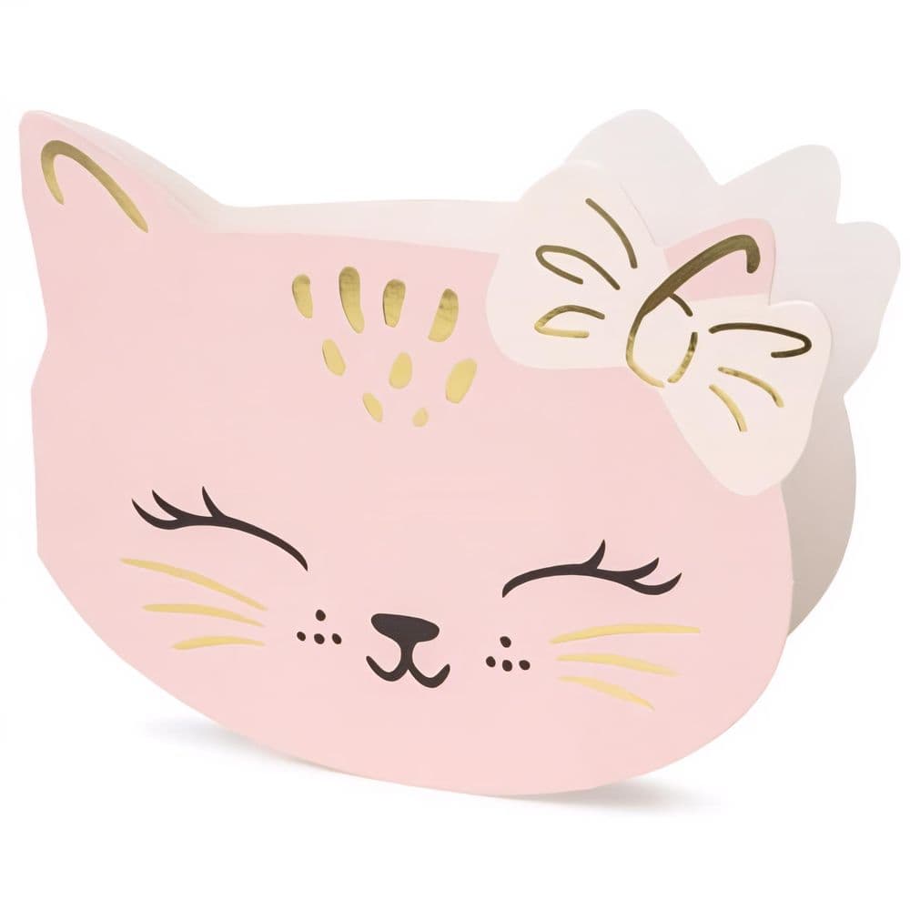 Kutsukortit - Kissa, vaaleanpunainen, 13x10 cm, 6kpl – PartyDeco