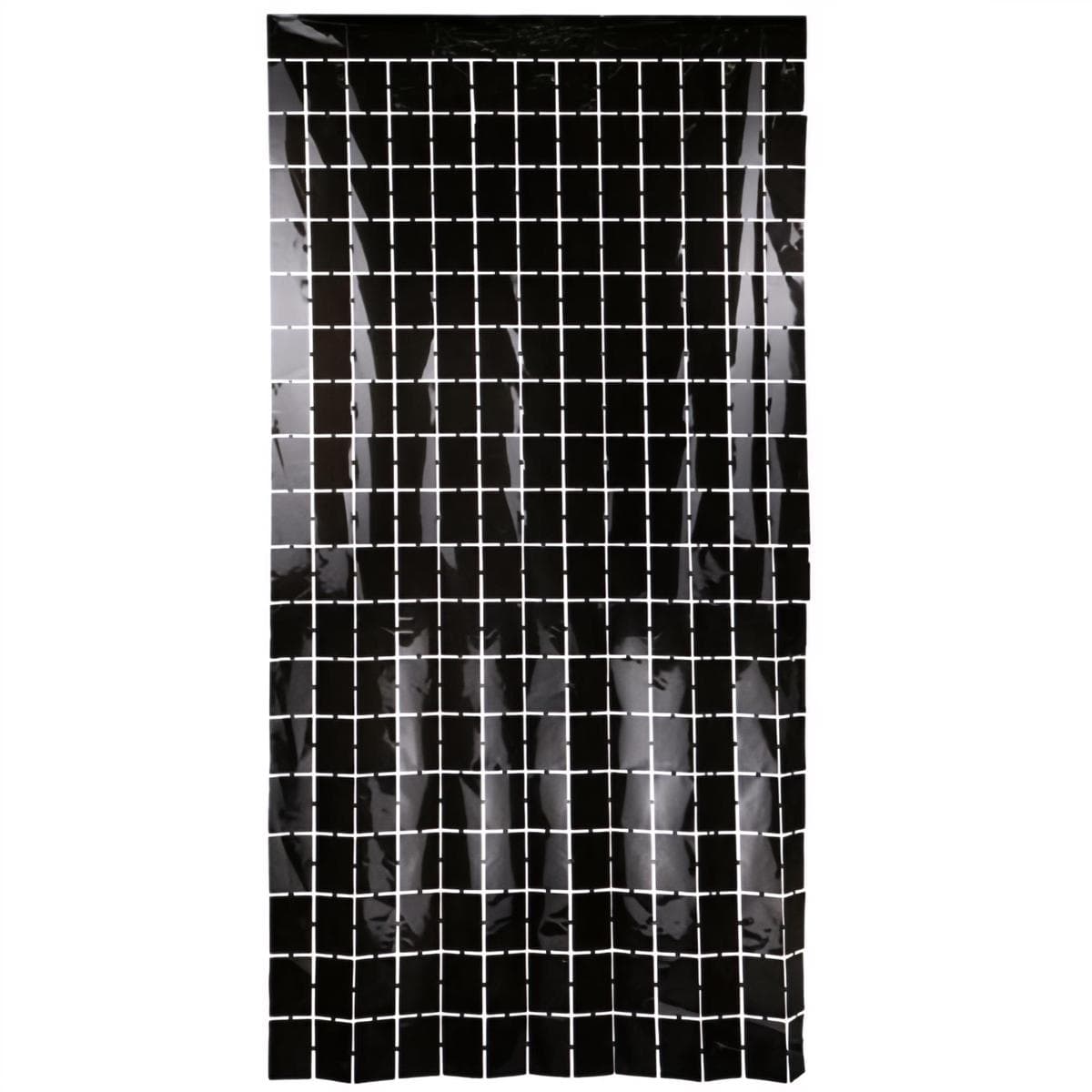 Taustaverho - Musta, Neliöt, 100x200 cm – PartyDeco