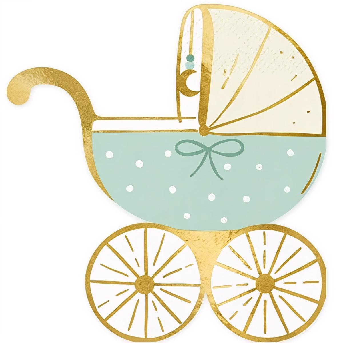 Lautasliinat - Vaaleansiniset Lastenvaunut, 14x15 cm, 20 kpl – PartyDeco