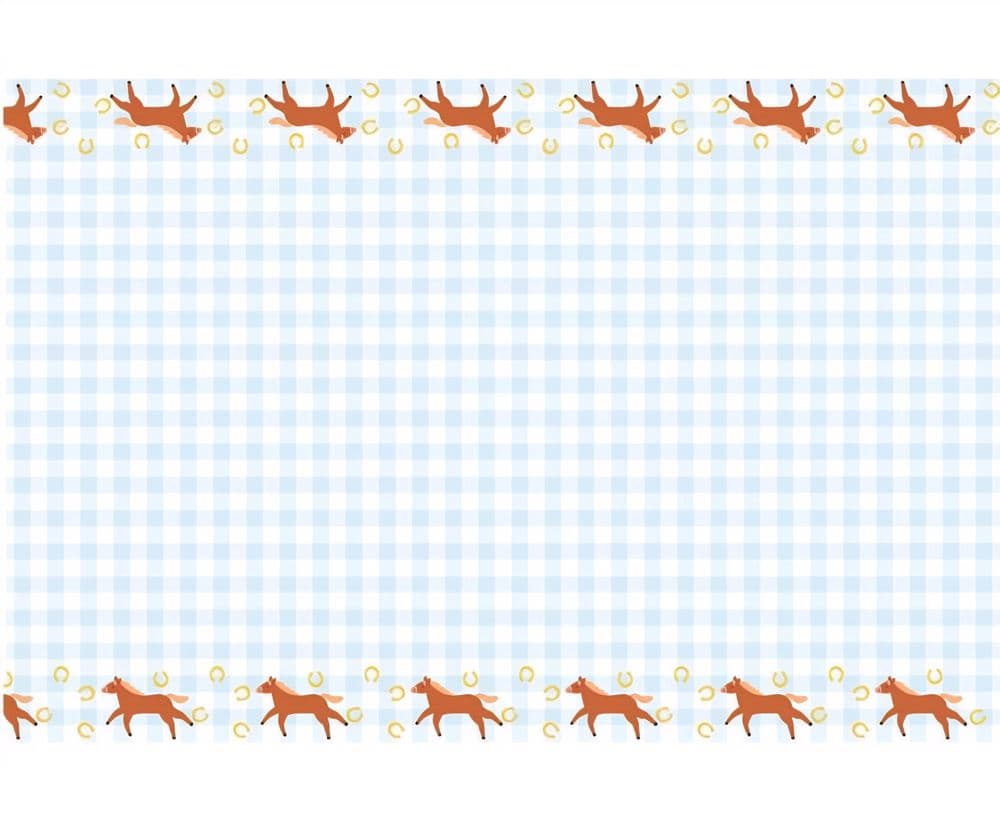Paperinen pöytäliina - Ruudullinen hevosten kuvioin, 180x120 cm – PartyDeco