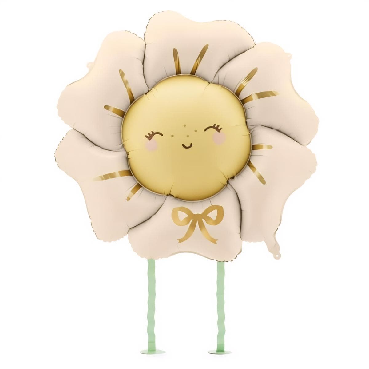 Foliopallo - Kukka, kerma, 104x104 cm – PartyDeco