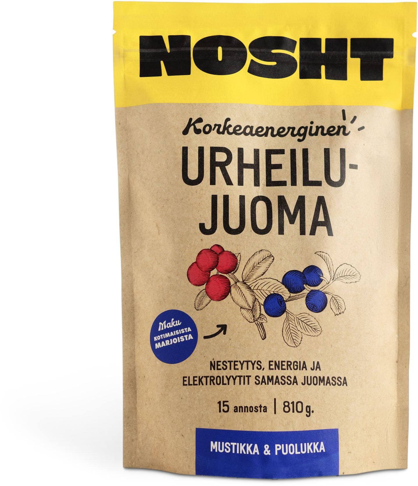 Nosht Korkeaenerginen Urheilujuoma Mustikka Puolukka – Nosht