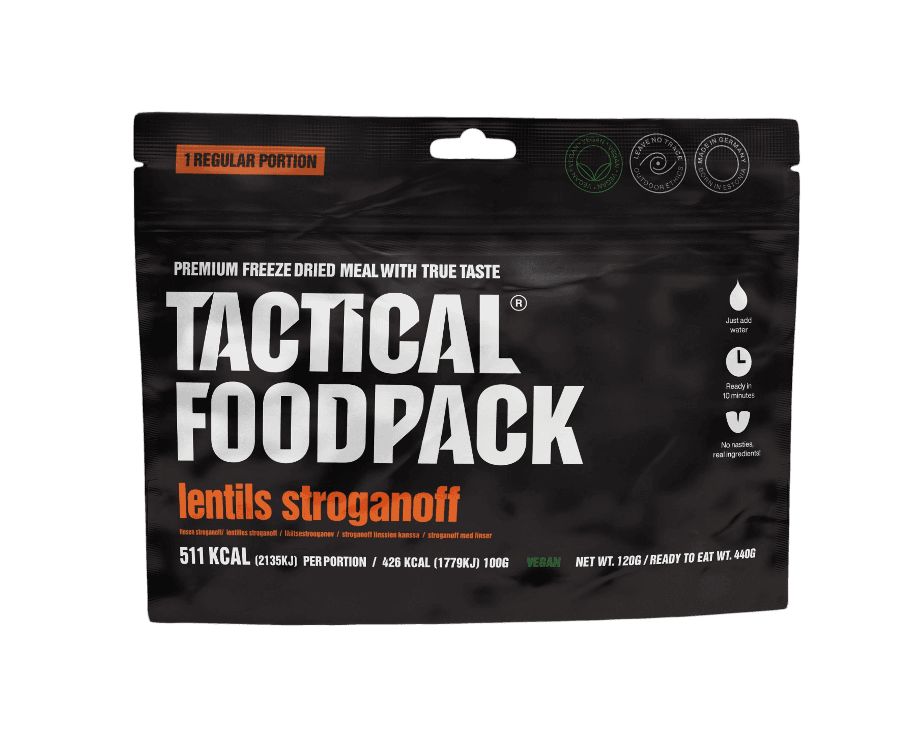 Tactical Foodpack Lentils Stroganoff 120g retkiruoka – Tactical Foodpack