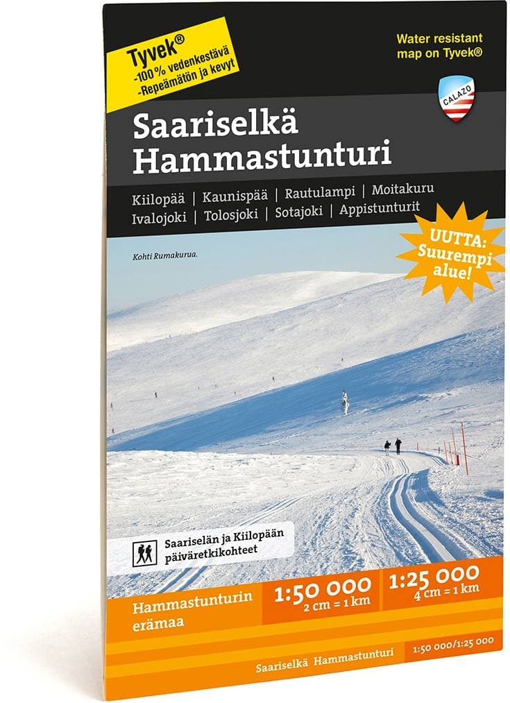 Calazo Saariselkä Hammastunturi Tyvek retkeilykartta, suomi – Calazo