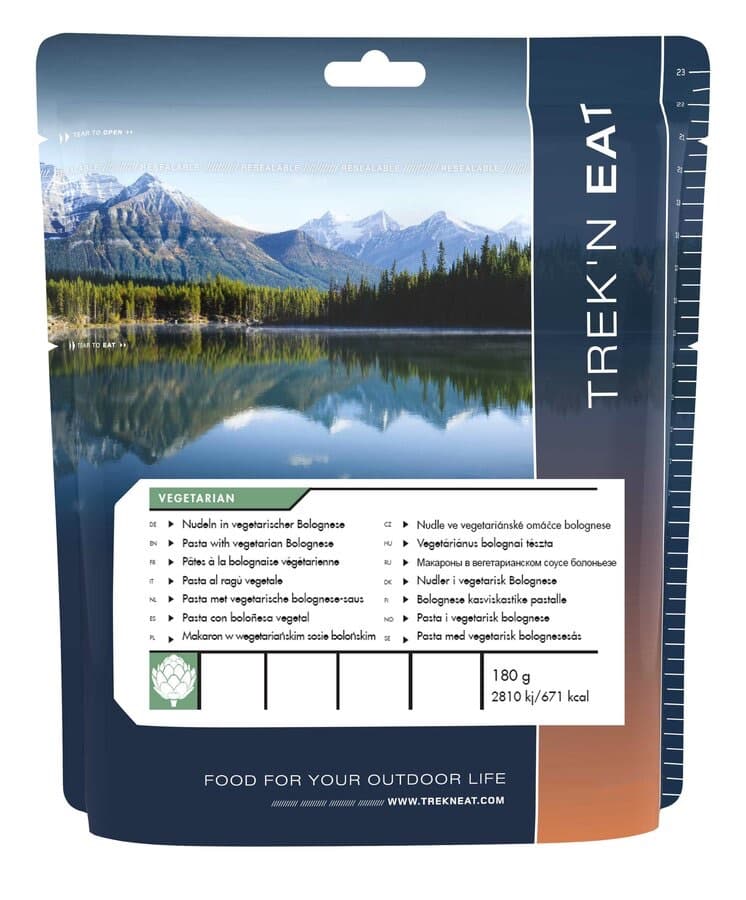 Trek'n Eat Pasta With Vegetable Bolognese Sauce retkiruoka ja urheiluravinne – Trek'n Eat