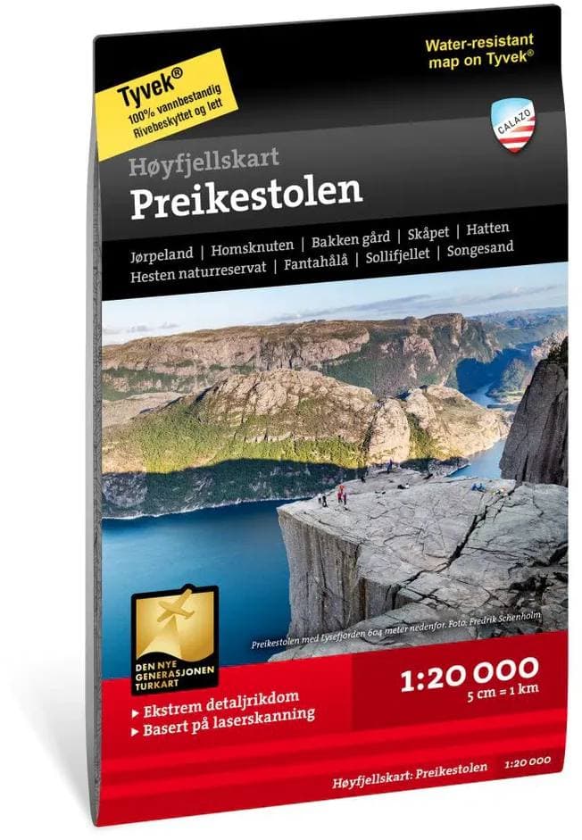 Calazo Preikestolen 1:20000 retkeilykartta, ulkomaat – Calazo