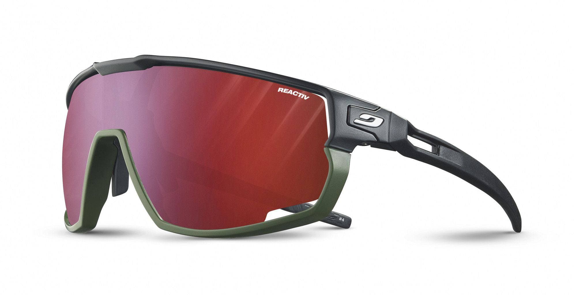 Julbo Rush Black/Army Reactiv 0-3 HC pyöräilyaurinkolasit – Julbo