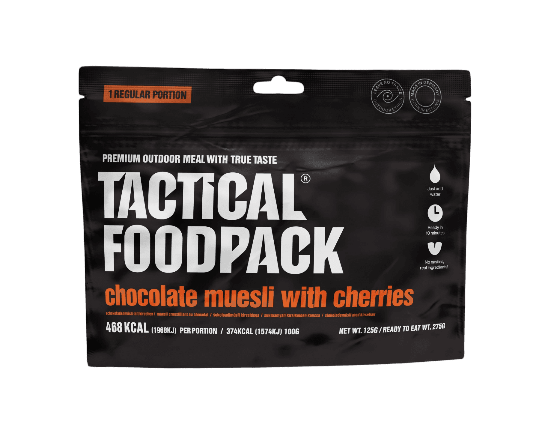 Tactical Foodpack Chocolate Muesli With Cherries retkiruoka ja urheiluravinne – Tactical Foodpack