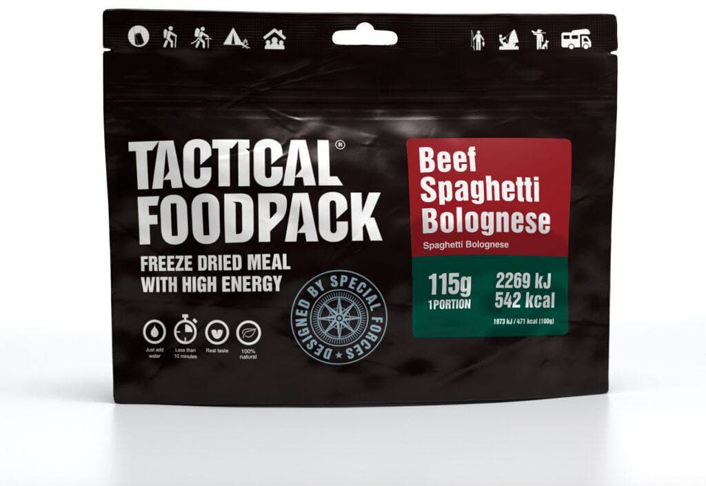 Tactical Foodpack Beef Spaghetti Bolognese retkiruoka ja urheiluravinne – Tactical Foodpack