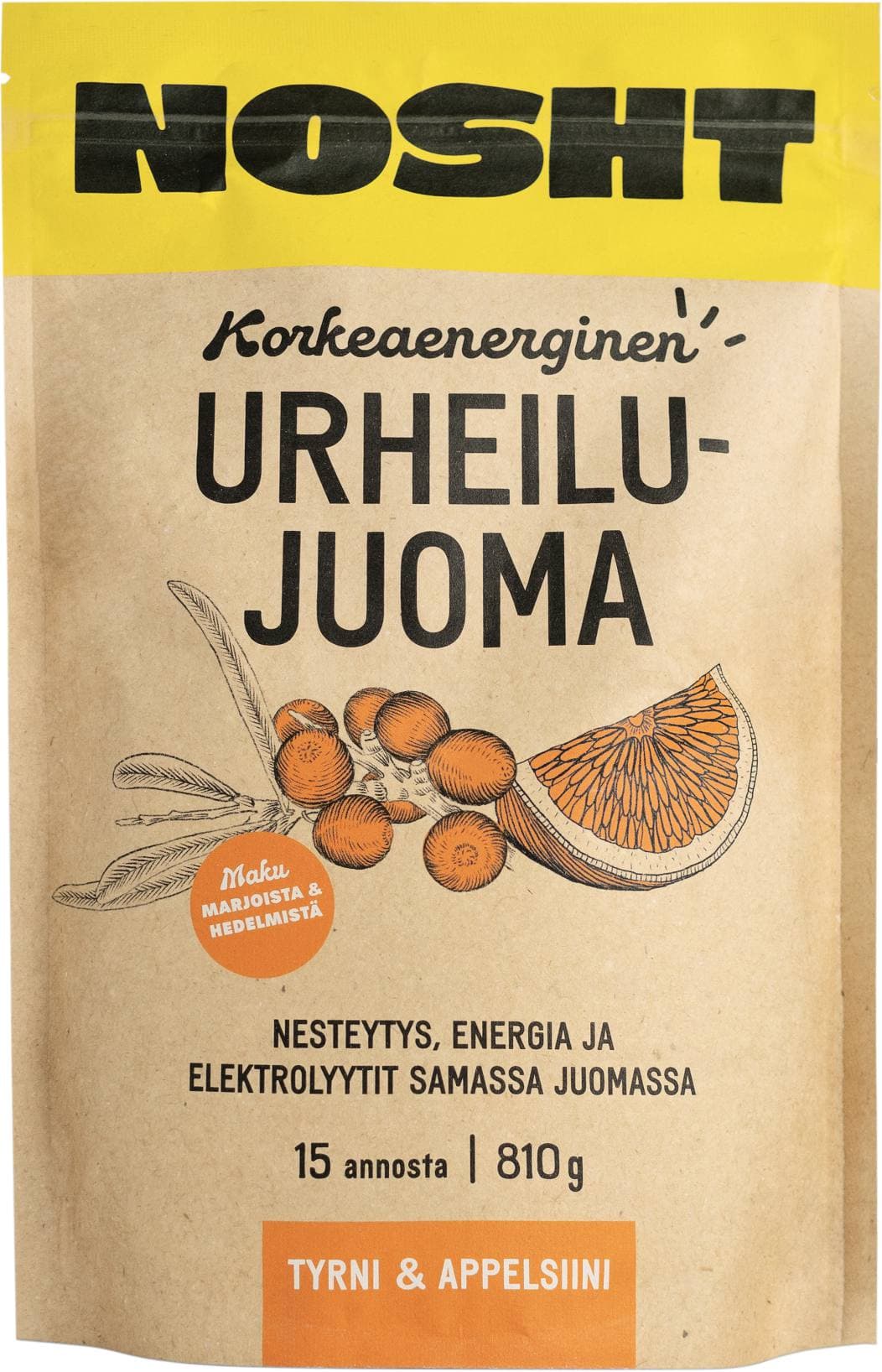 Nosht Korkeaenerginen Urheilujuoma Tyrni Appelsiini – Nosht