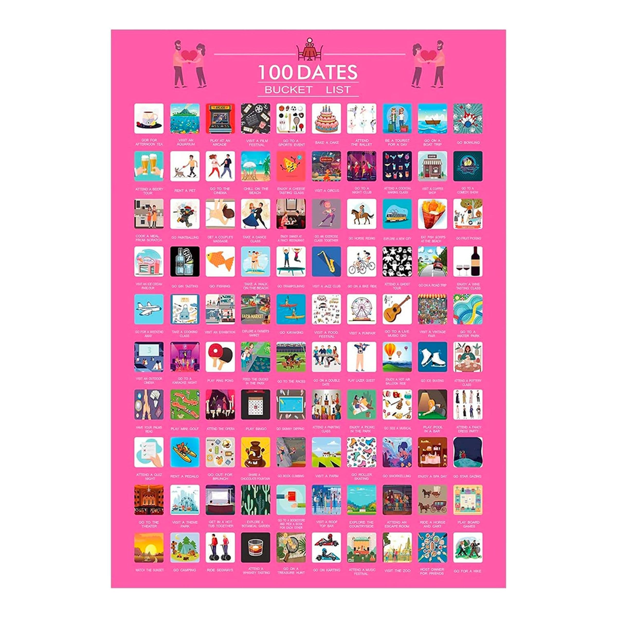 100 Dates Bucket List Raaputustaulu – Ohlsson och Lohaven