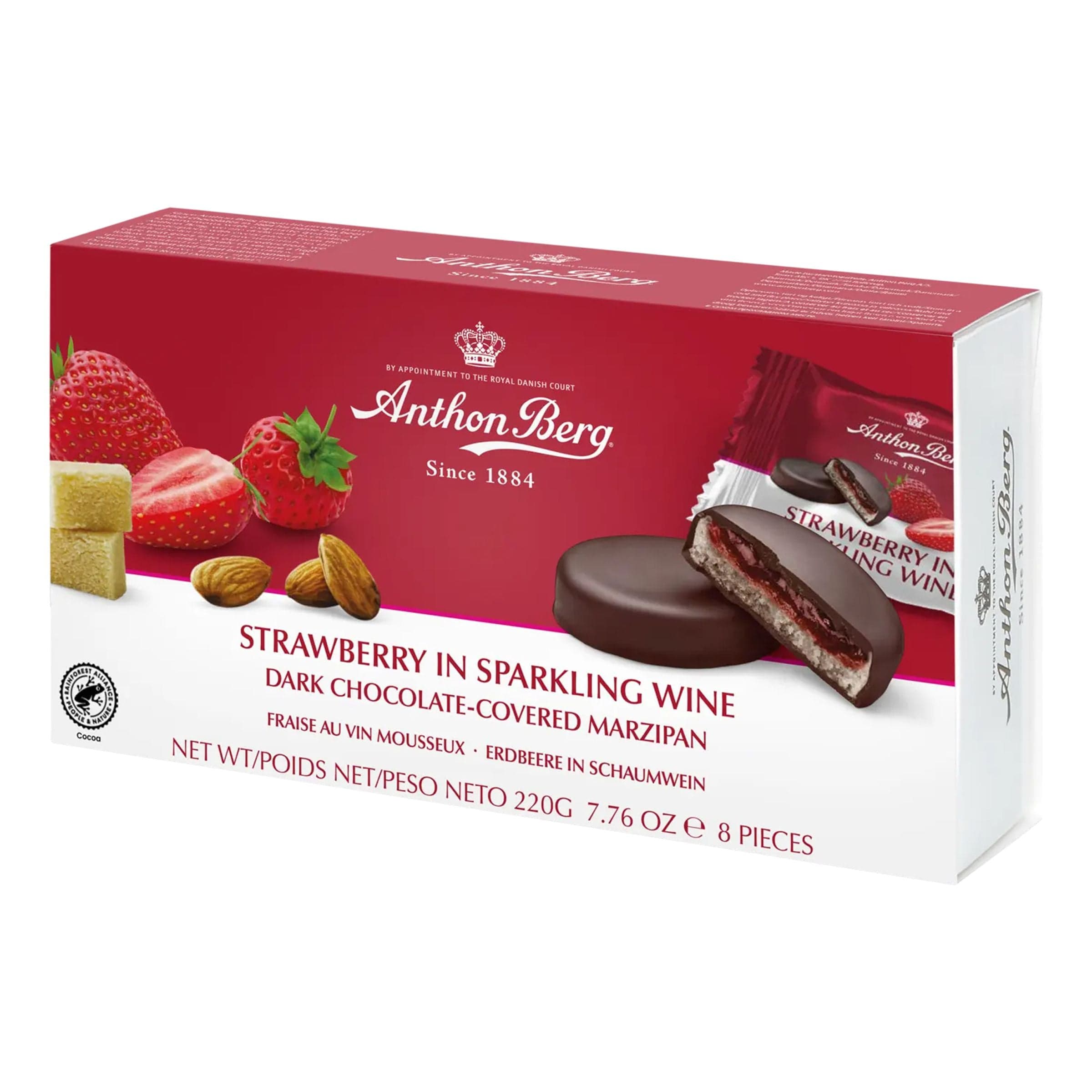 Anthon Berg Mansikat Kuohuviinissä - 220 g – ERT Godis Singel