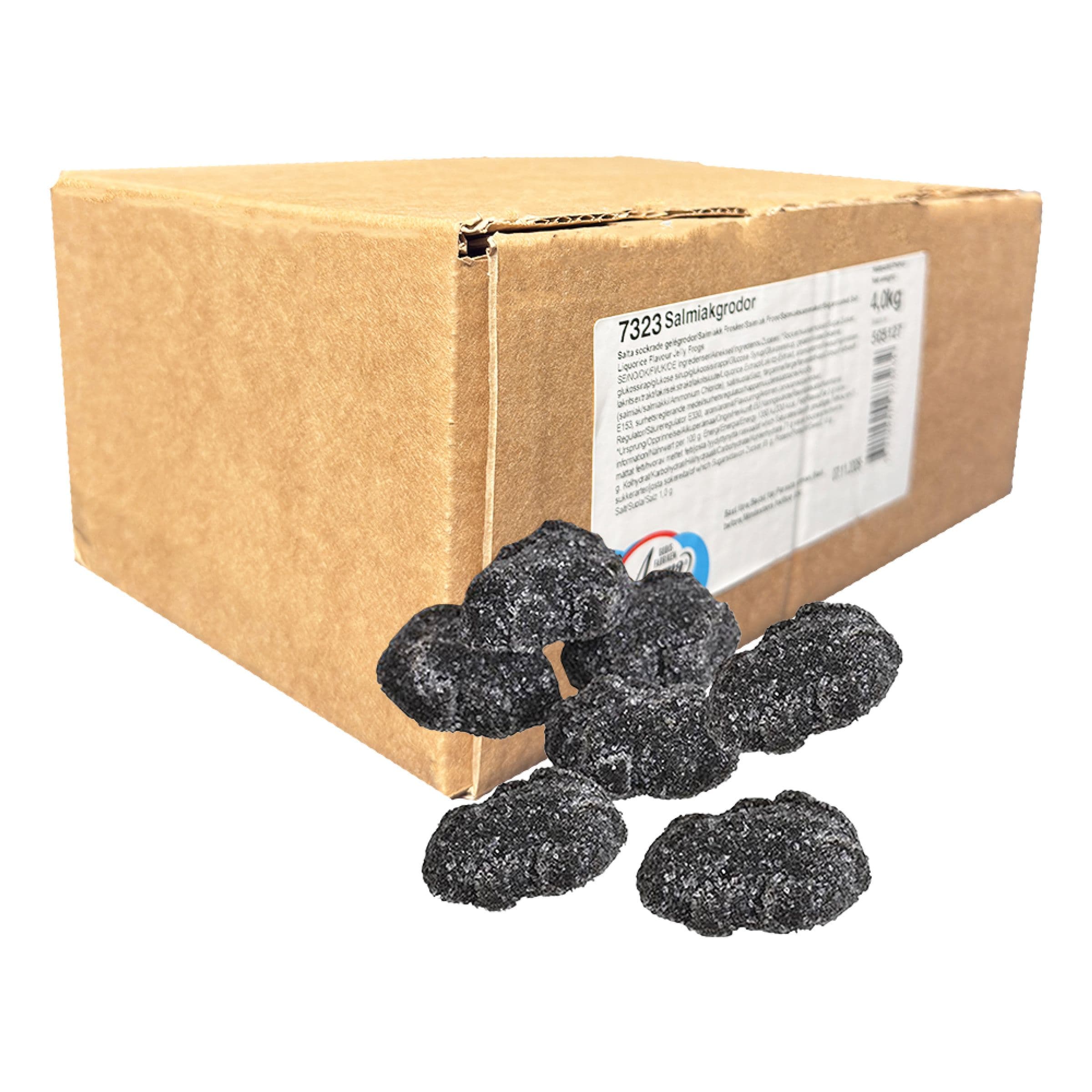 Aroma Salmiakkisammakko Irtokarkit Laatikossa - 4 kg – ERT Godis Bulk