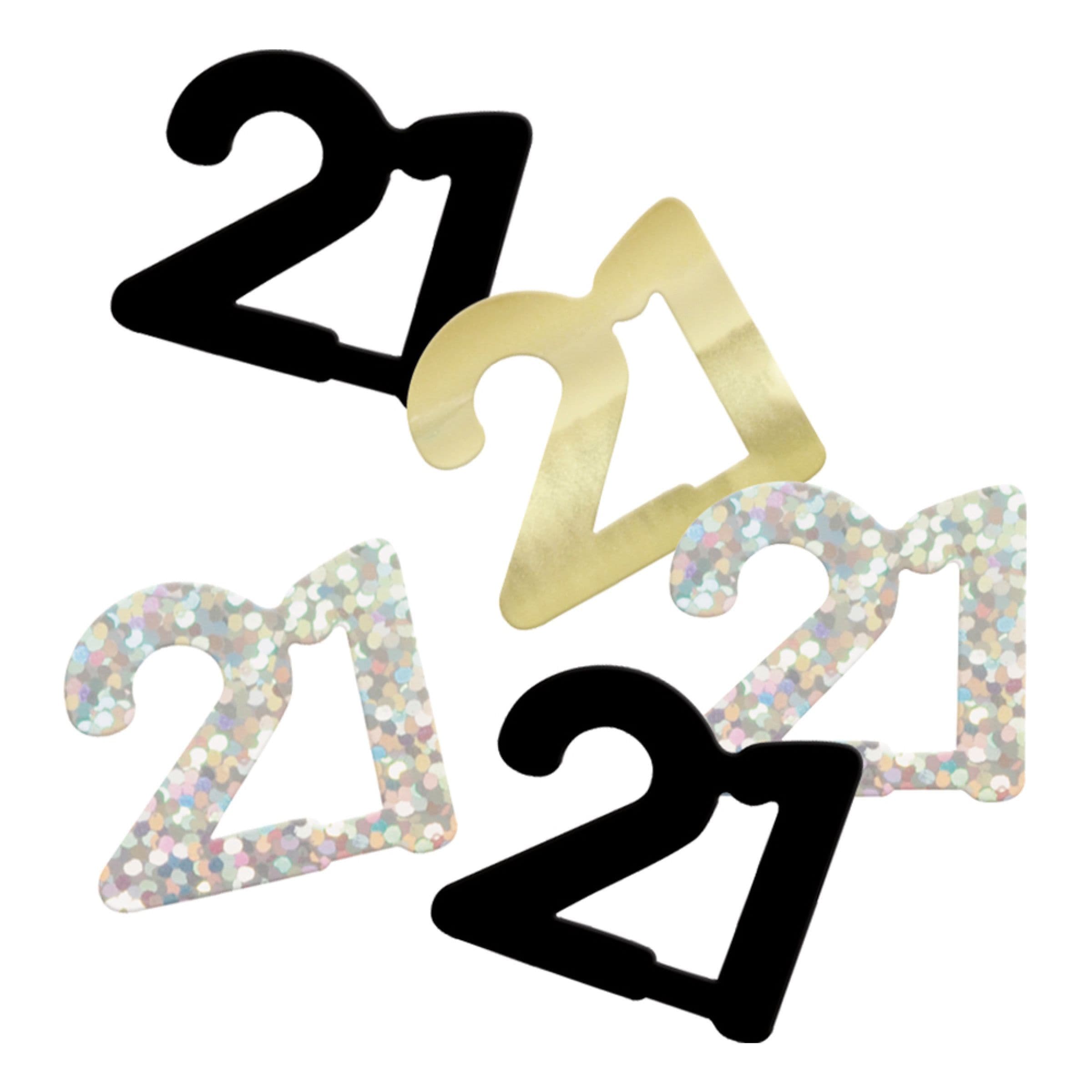 Pöytäkonfetti 21 Hopea/Kulta/Musta - 14 grammaa – Unique Party