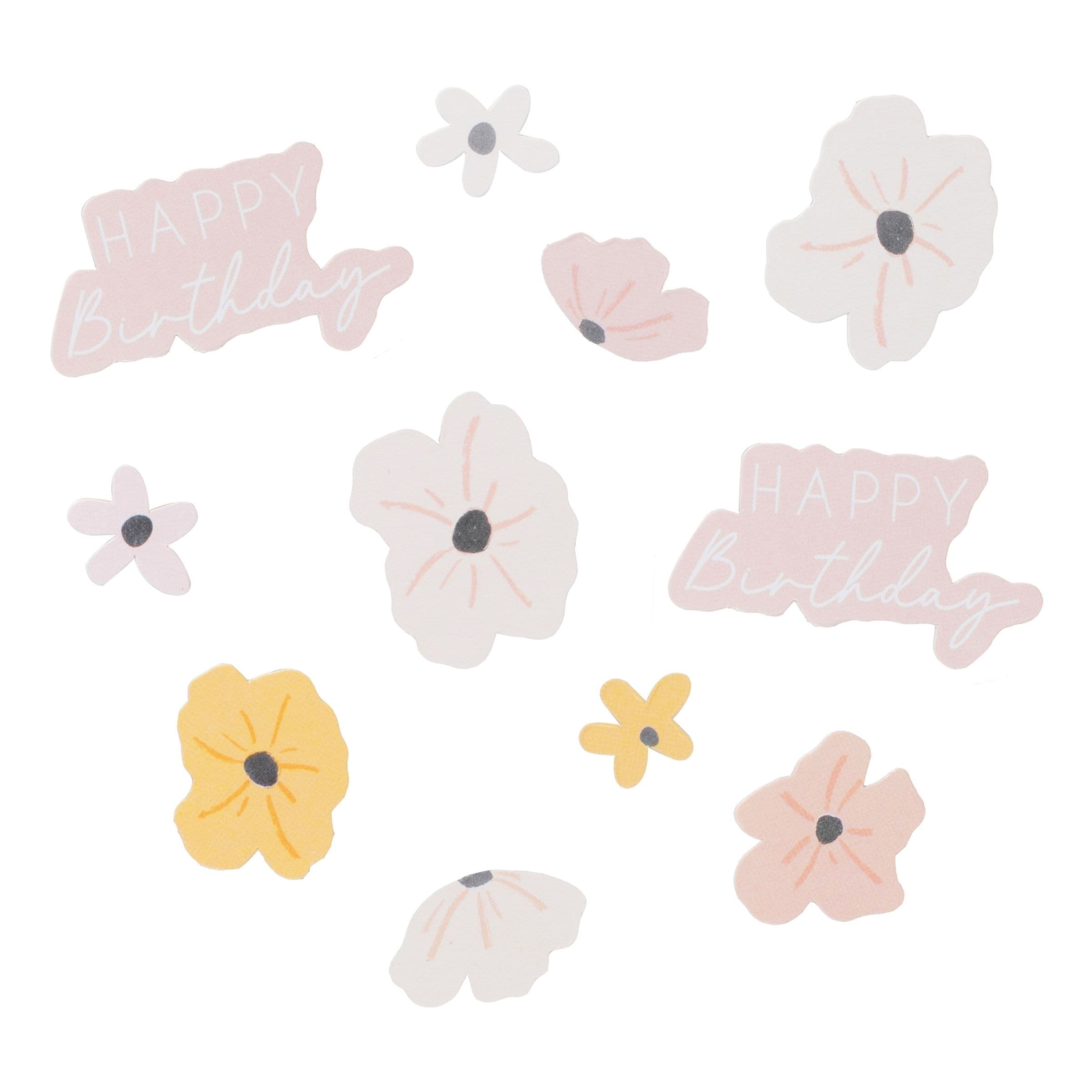 Pöytäkonfetti Happy Birthday Floral - 14 grammaa – Ginger Ray