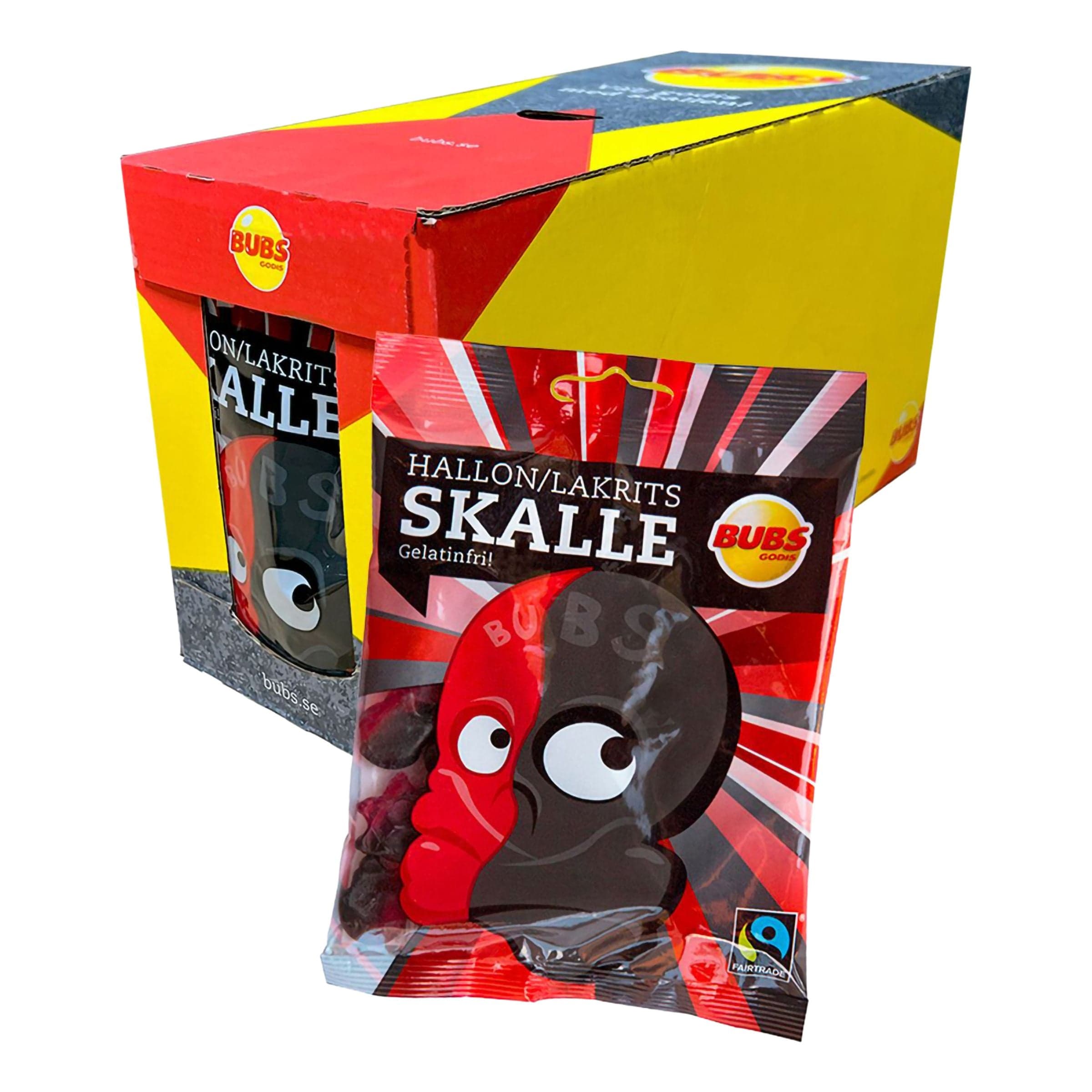BUBS Vadelmasalmiakki Kallot Suurpakkaus - 16 x 90 g – ERT Godis Bulk