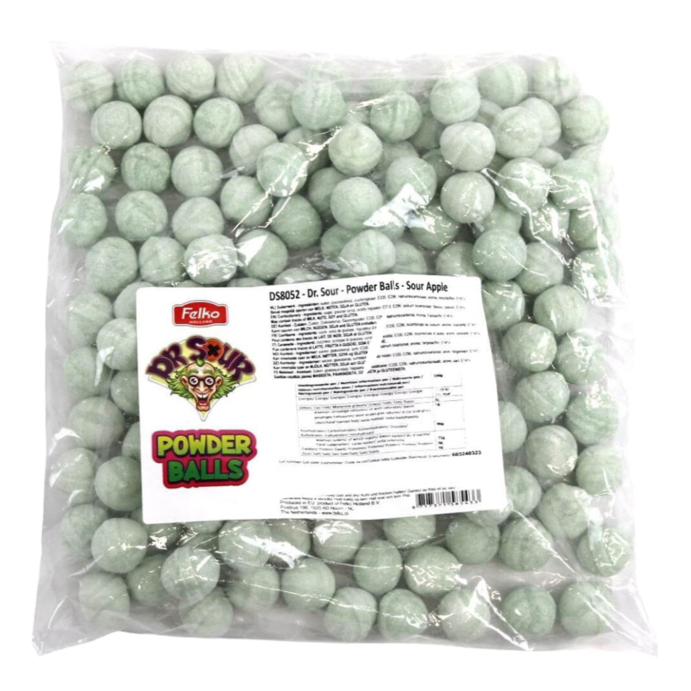 Dr Sour Powder Balls Sour Apple Suurpakkaus - 1 kg – Coopers Candy