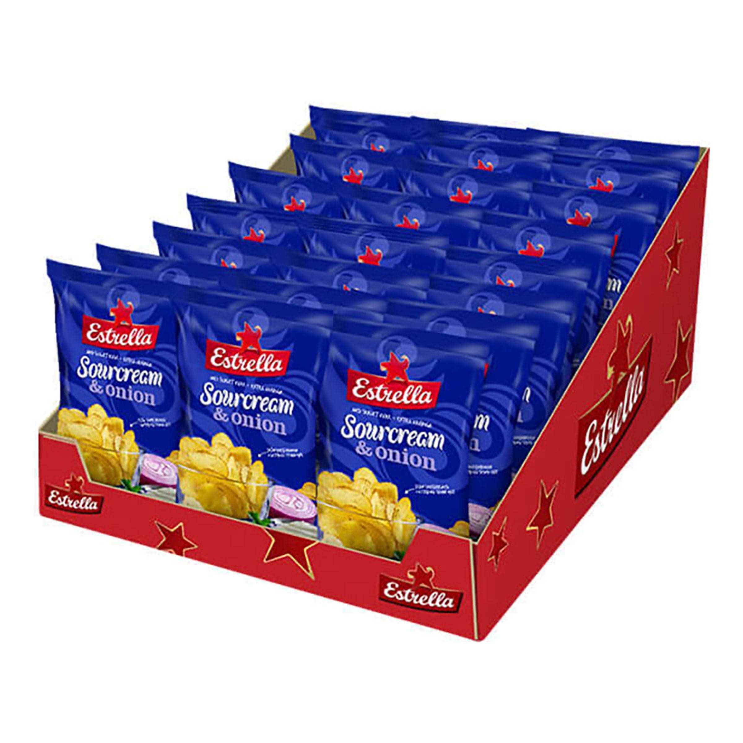Estrella Sourcream & Onion Suurpakkaus - 27 x 40 g – ERT Godis Bulk